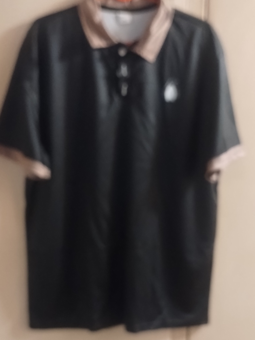Classic Black Polo Shirt with Contrast Collar